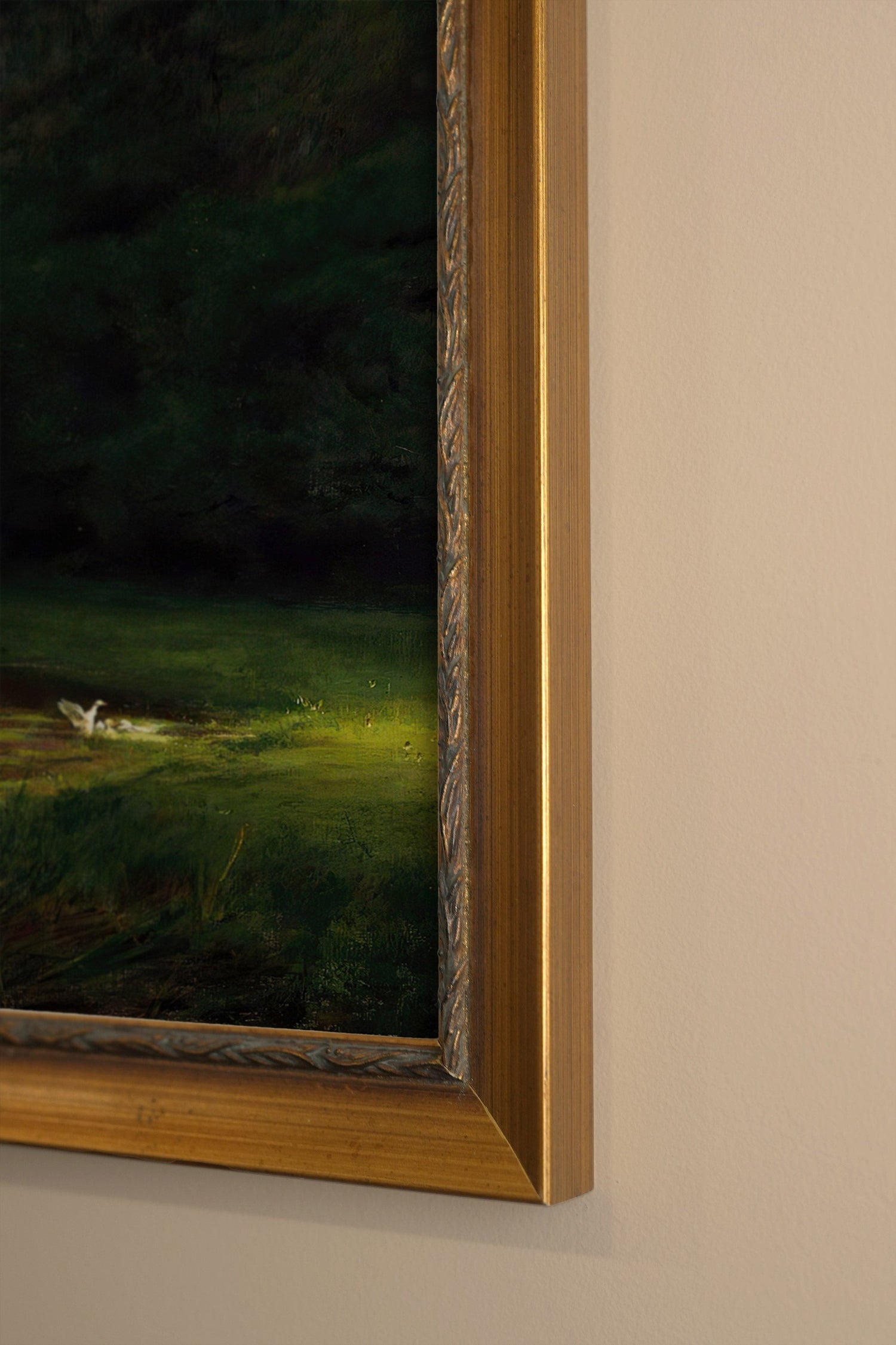 DOUCEUR DU SOIR, Oeuvre sur toile rigide, encadré Vintage Or