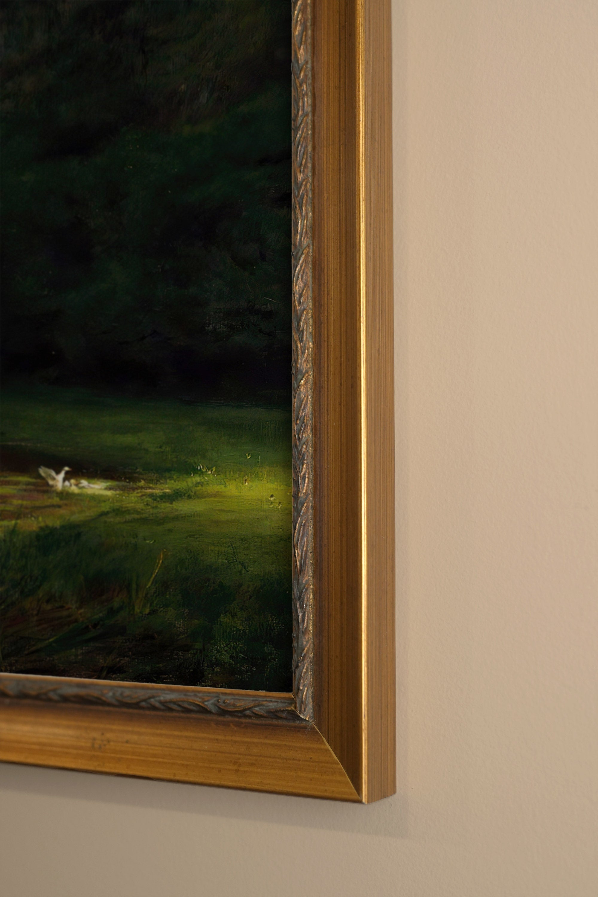 DOUCEUR DU SOIR, Oeuvre sur toile rigide, encadré Vintage Or