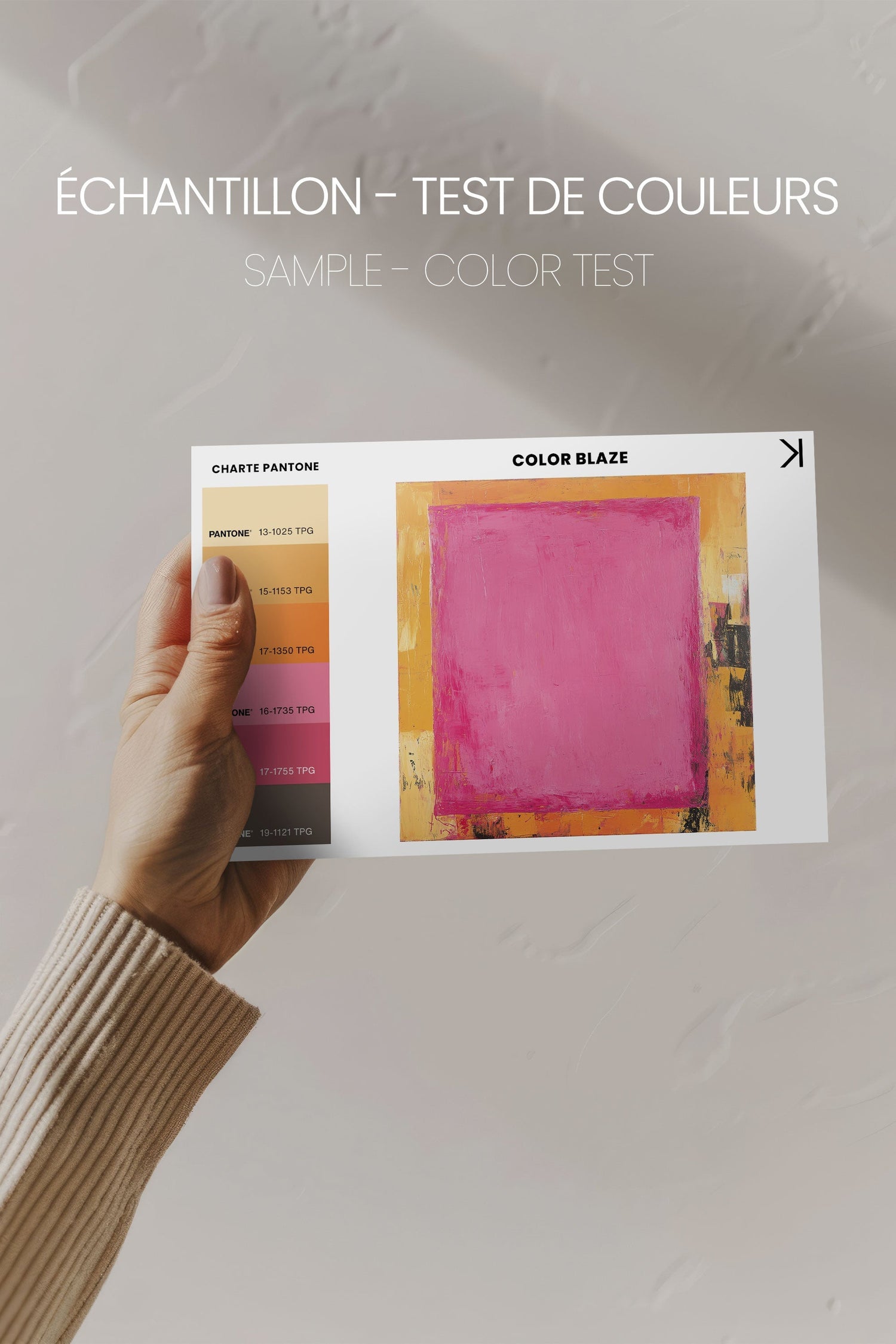OLEKA CANVAS - COLOR BLAZE, Oeuvre sur toile étirée, encadré Blanc