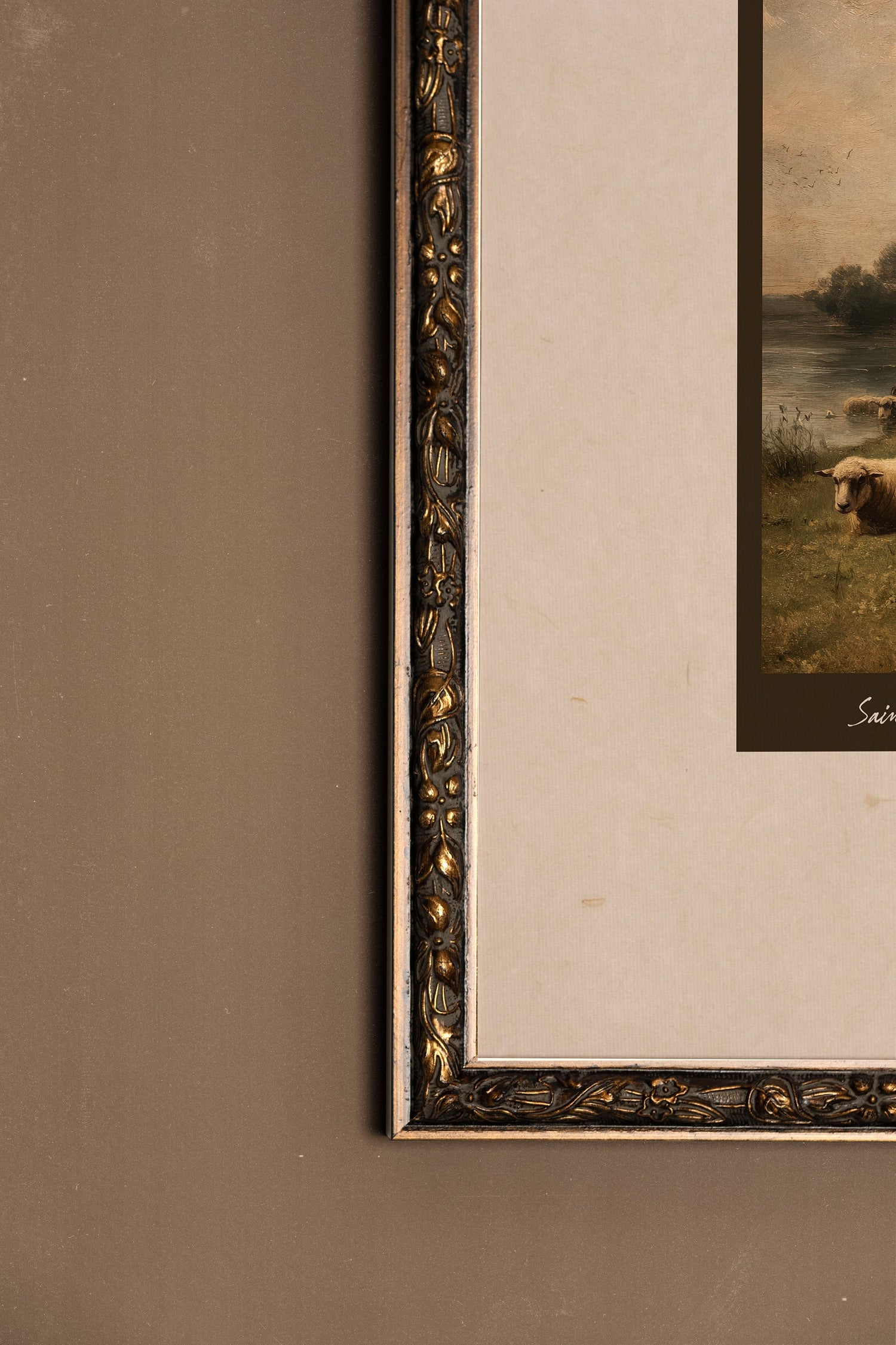 SAINT-ANTOINE-DE-TILLY, Oeuvre sur toile rigide, encadré Vintage Bronze