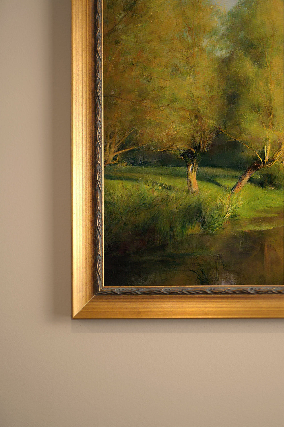 DOUCEUR DU SOIR, Oeuvre sur toile rigide, encadré Vintage Or