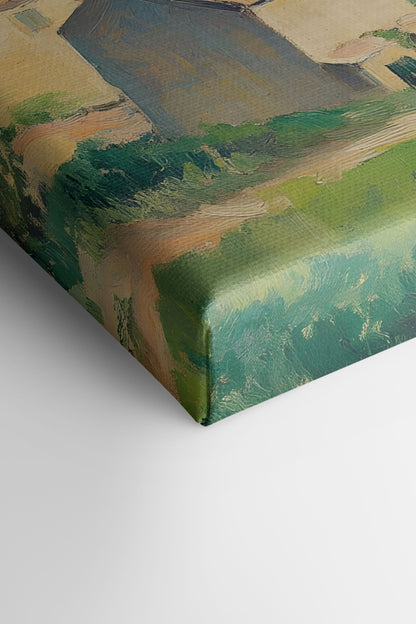 VILLAGE IN BLOOM, Work on stretched canvas