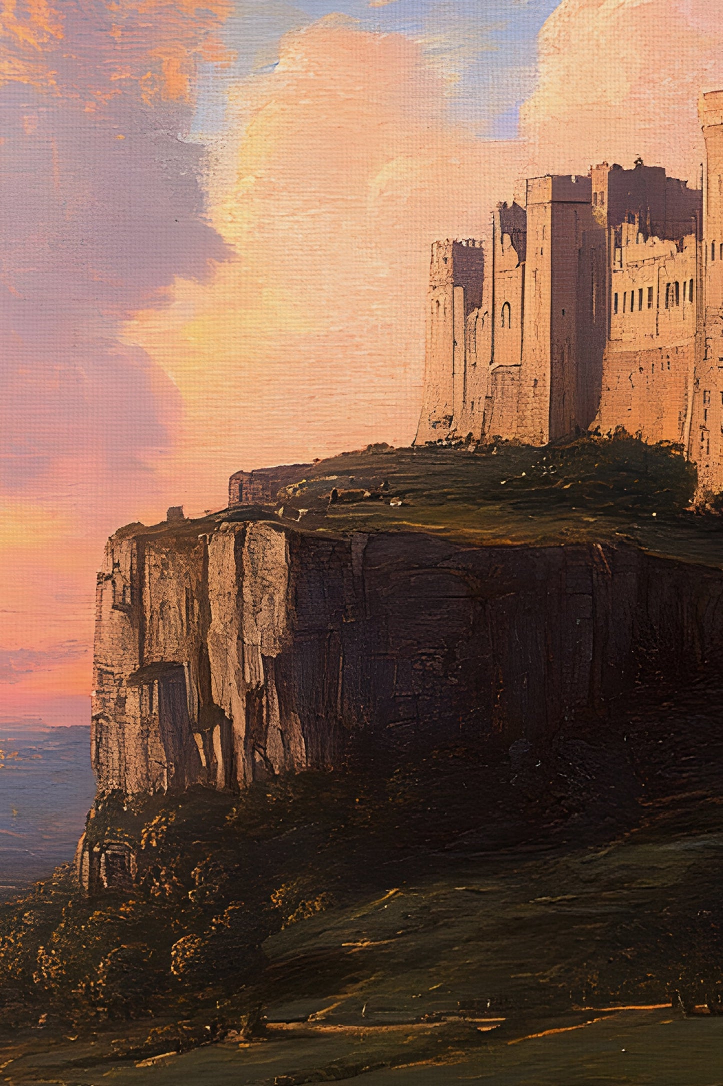 PAYSAGE D'ÉPOPÉE, CADRE VINTAGE ARGENT