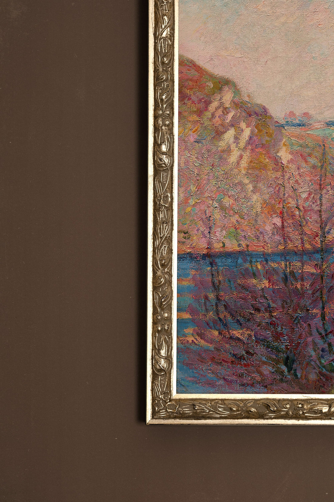 ÉCLAT DE SAISON, Artwork on rigid canvas, framed Vintage Silver