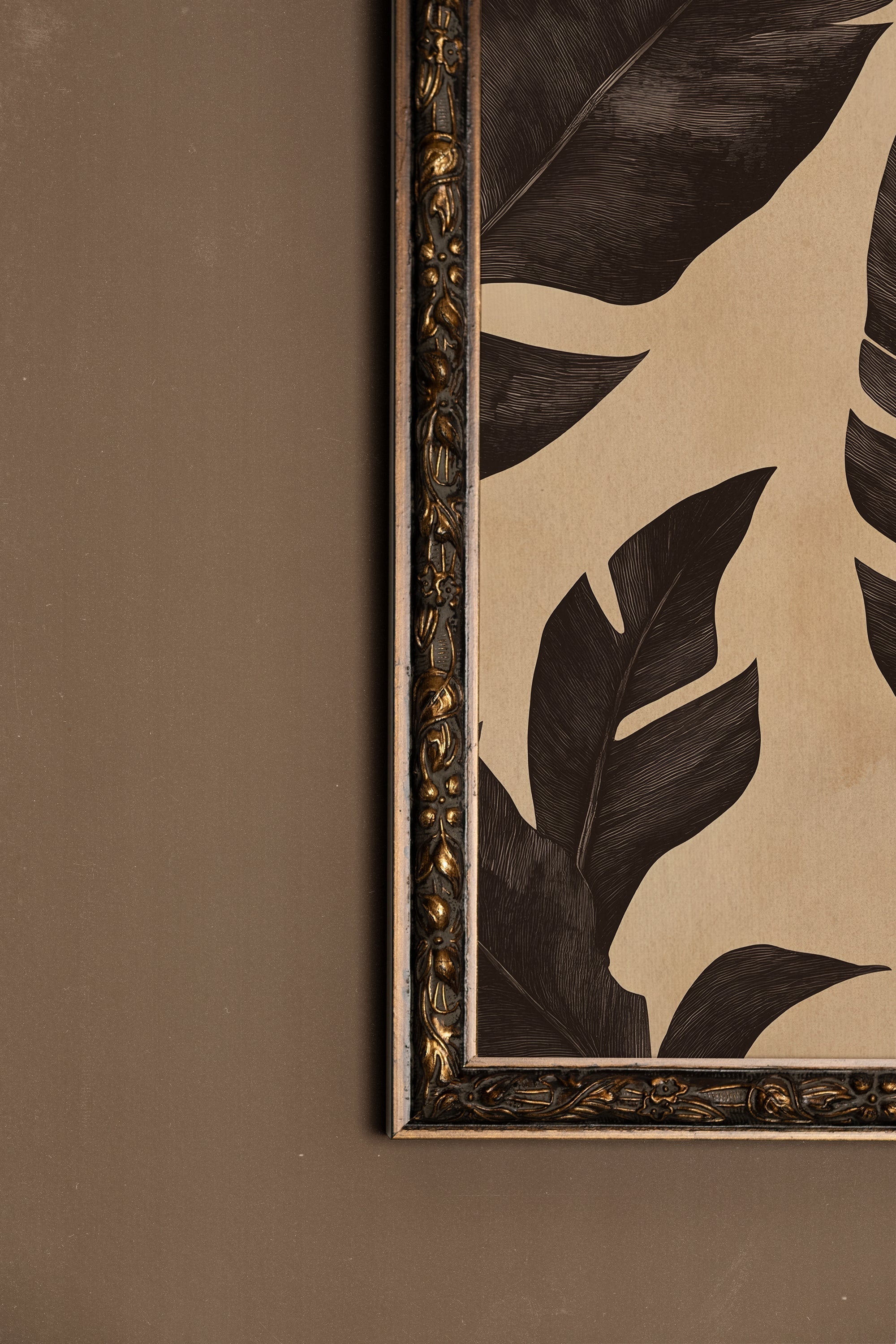 ÉBÈNE NATUREL, Oeuvre sur toile rigide, encadré Vintage Bronze