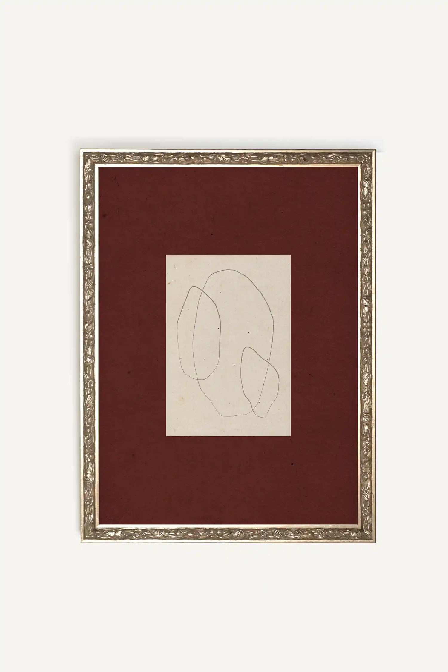 SOFT OUTLINE, Work on canvas, framed Vintage Silver