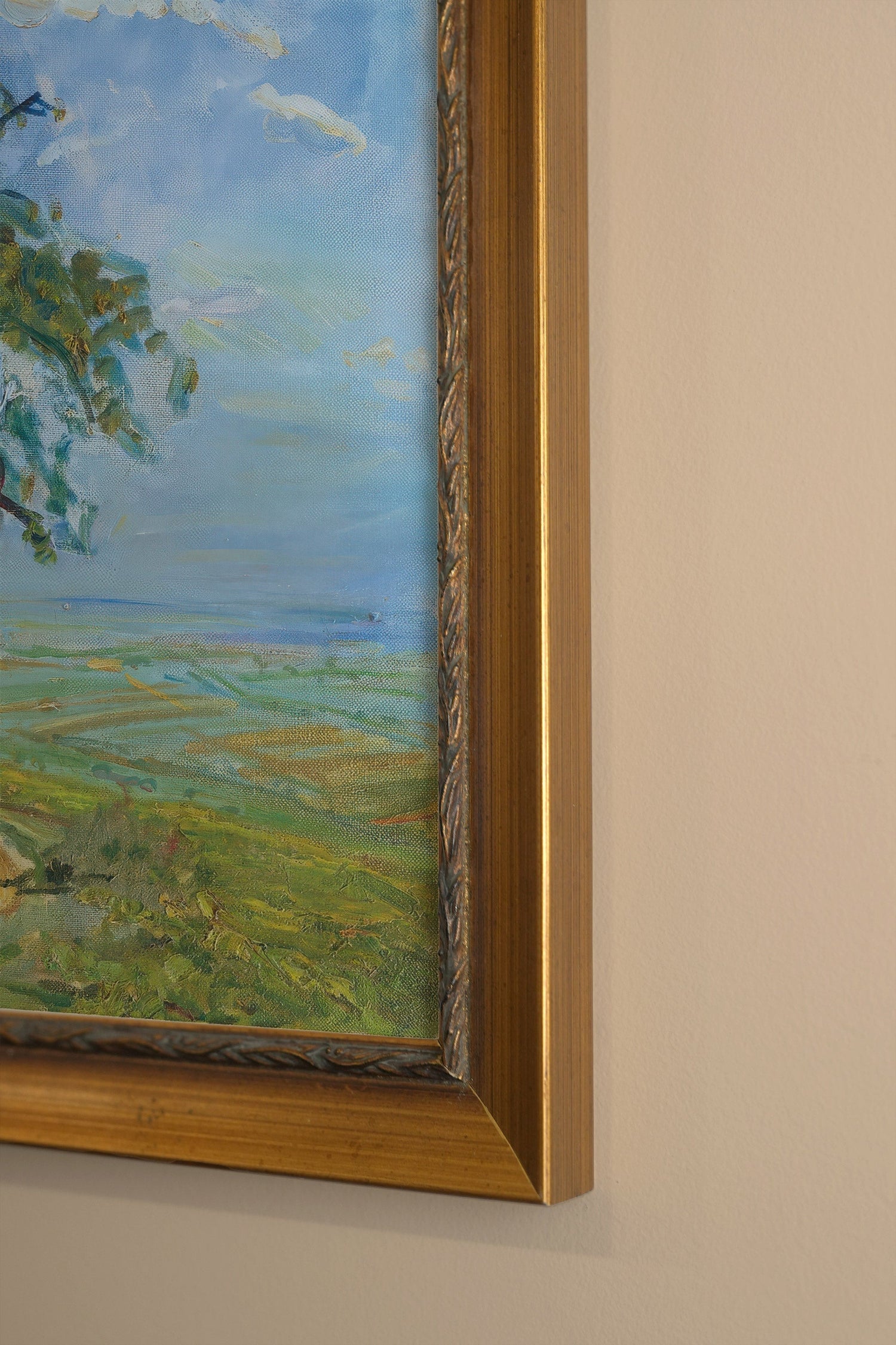 ESCAPADE JOYEUSE, Oeuvre sur toile rigide, encadré Vintage Or