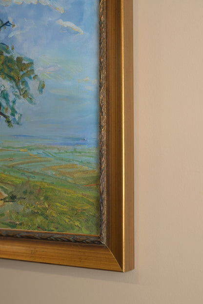 ESCAPADE JOYEUSE, Oeuvre sur toile rigide, encadré Vintage Or