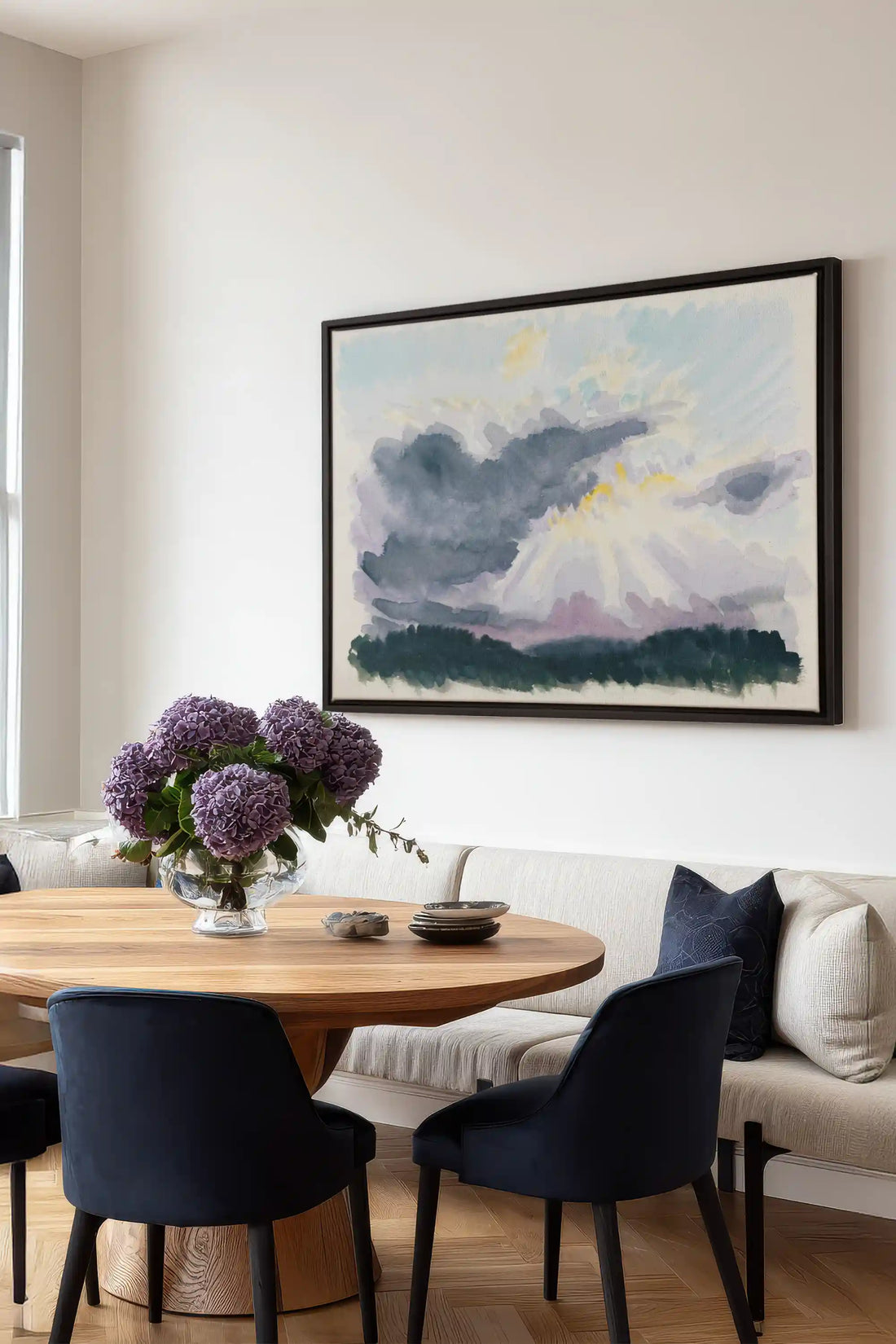 LAVENDER STORM, Oeuvre sur toile étirée, encadré Noir