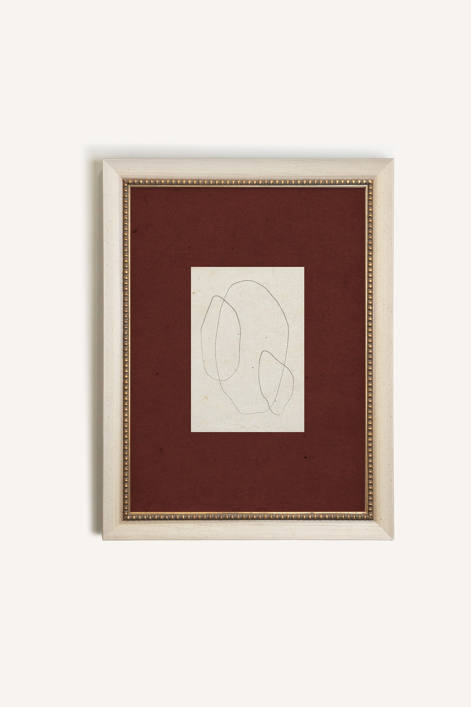SOFT OUTLINE, Oeuvre sur toile rigide, encadré Vintage Blanc