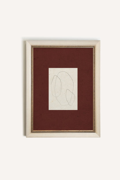 SOFT OUTLINE, Oeuvre sur toile rigide, encadré Vintage Blanc