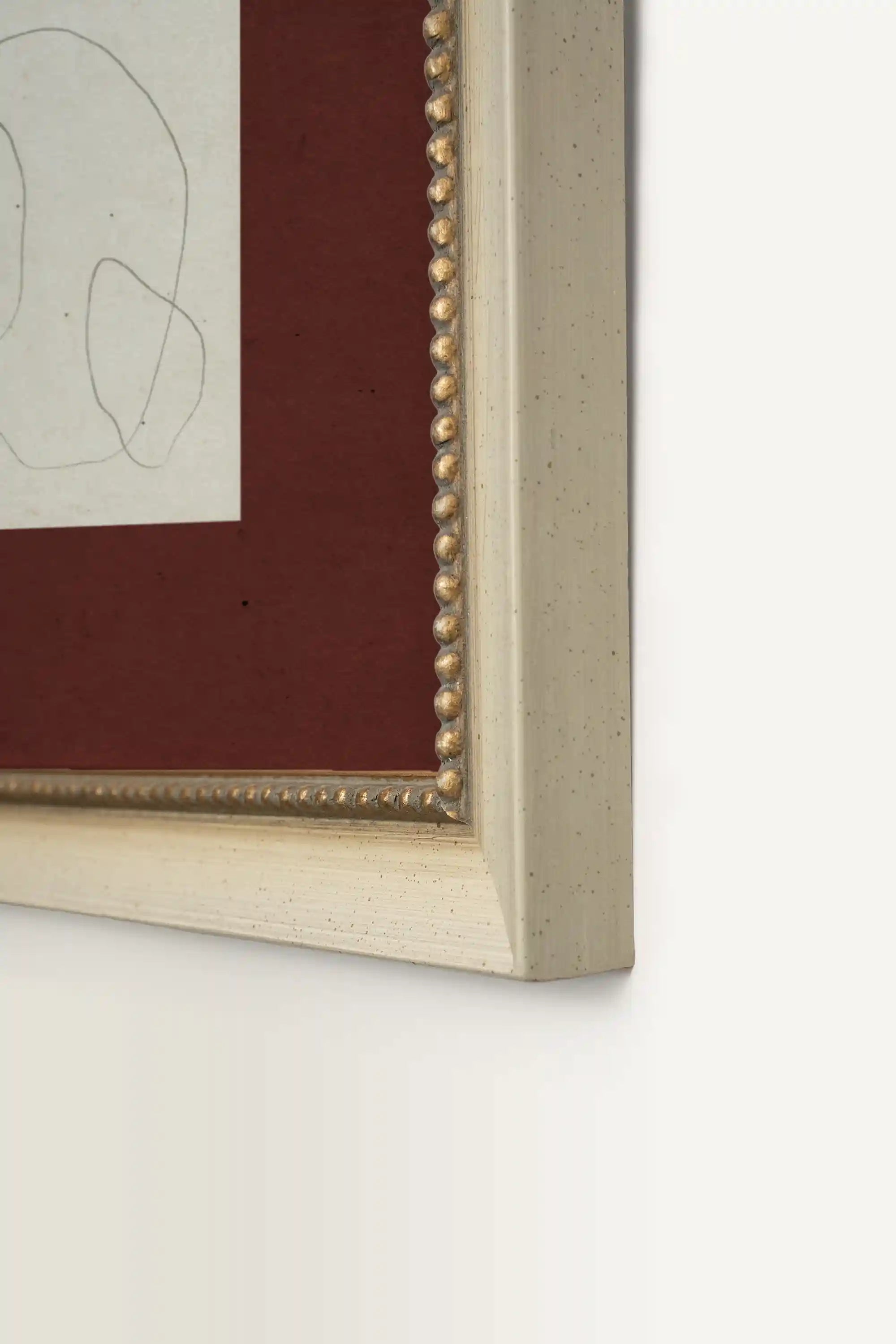 SOFT OUTLINE, Oeuvre sur toile rigide, encadré Vintage Blanc