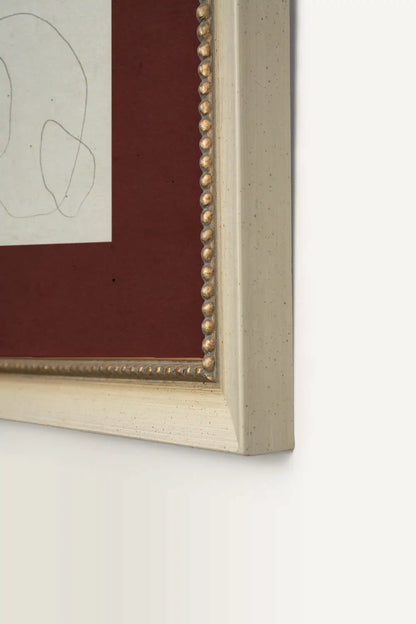 SOFT OUTLINE, Oeuvre sur toile rigide, encadré Vintage Blanc