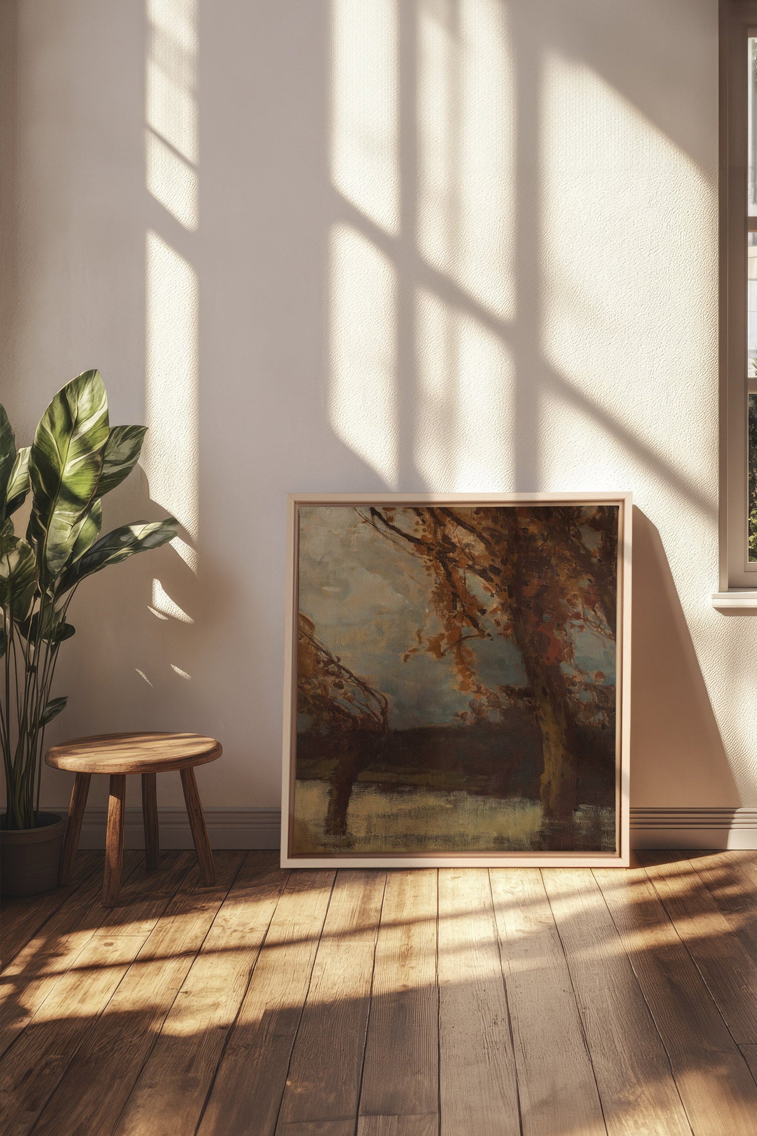 EQUINOX MIST, Oeuvre sur toile étirée, encadré Naturel Clair