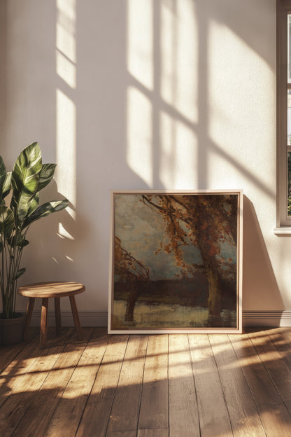 EQUINOX MIST, Oeuvre sur toile étirée, encadré Naturel Clair
