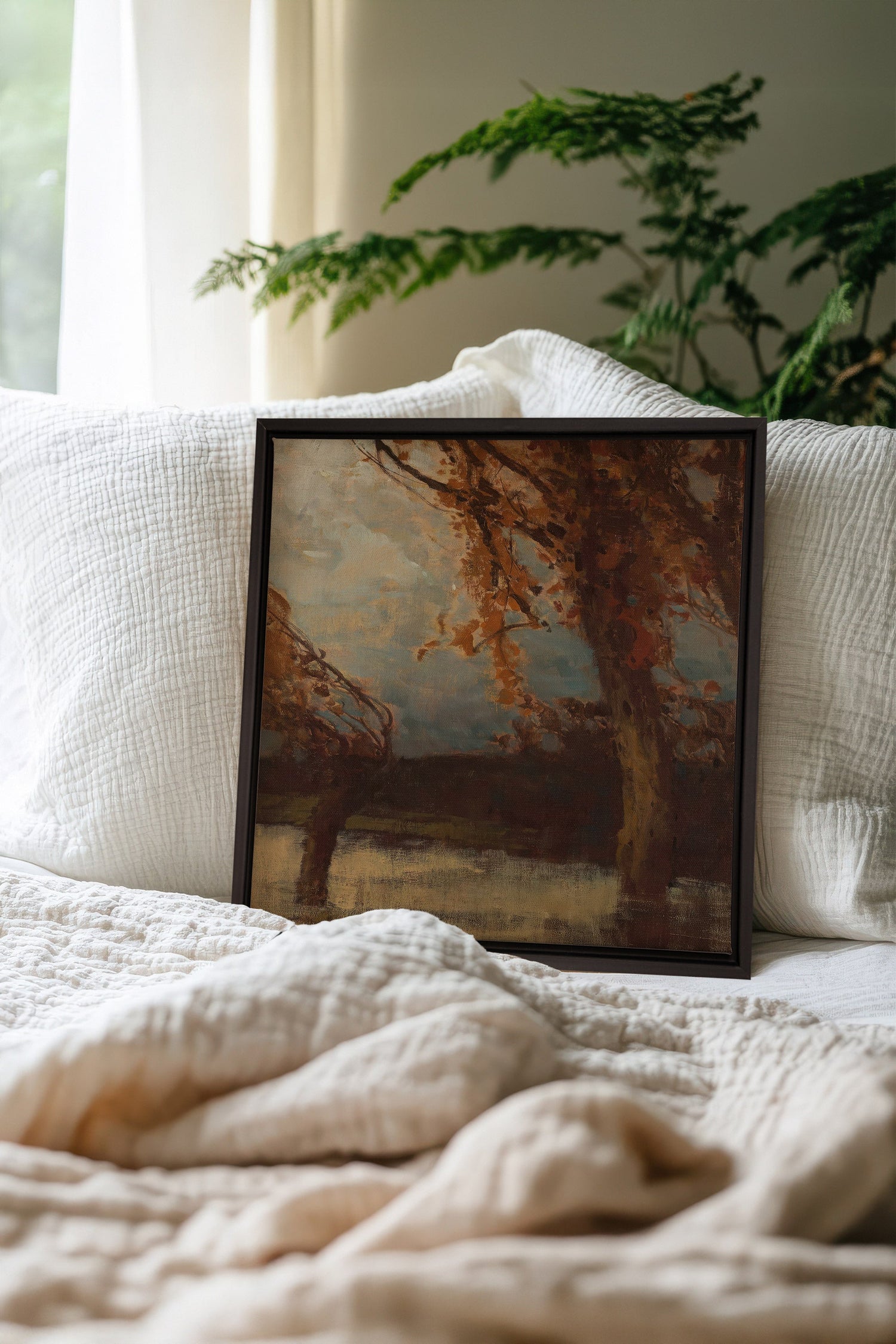 EQUINOX MIST, Oeuvre sur toile étirée, encadré Noir