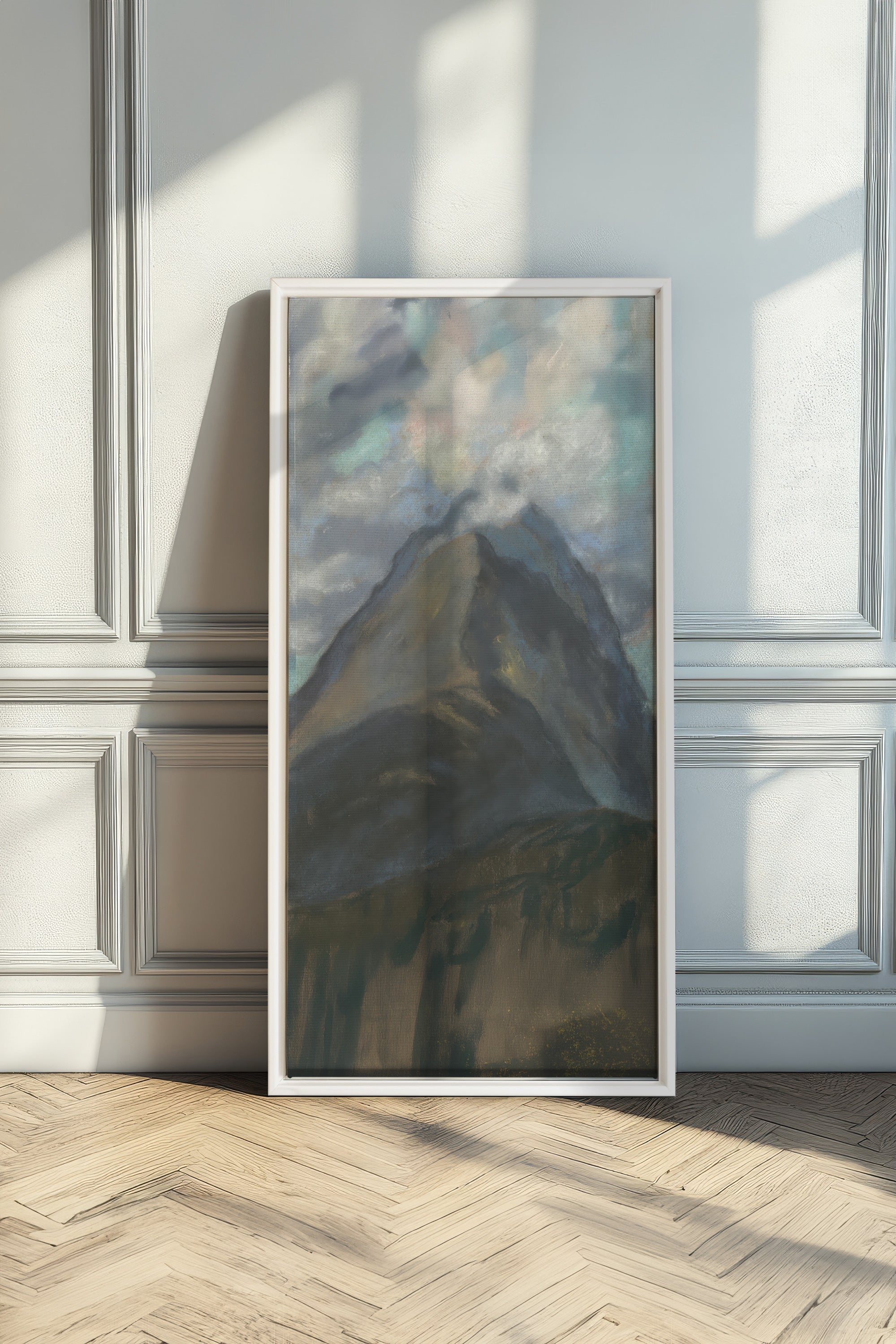 CLOUDED SPIRIT, Oeuvre sur toile étirée, encadré Blanc