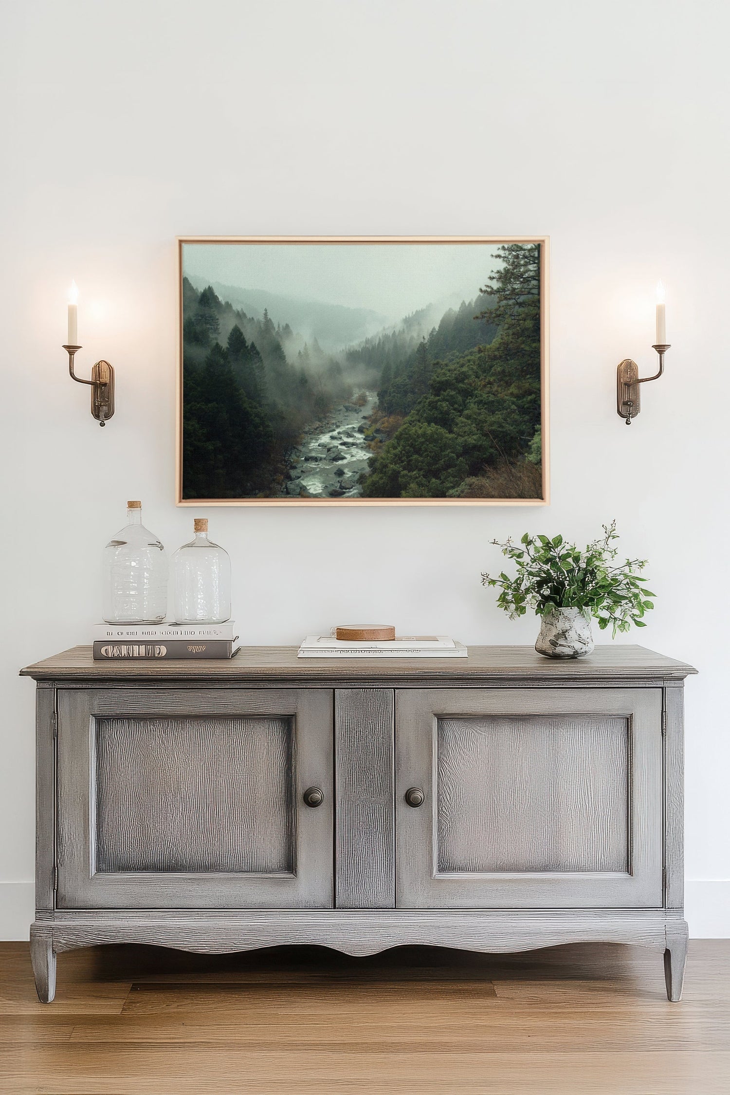 EMERALD VALLEY, Oeuvre sur toile étirée, encadré Naturel Clair