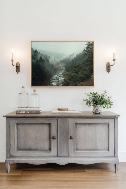 EMERALD VALLEY, Oeuvre sur toile étirée, encadré Naturel Clair