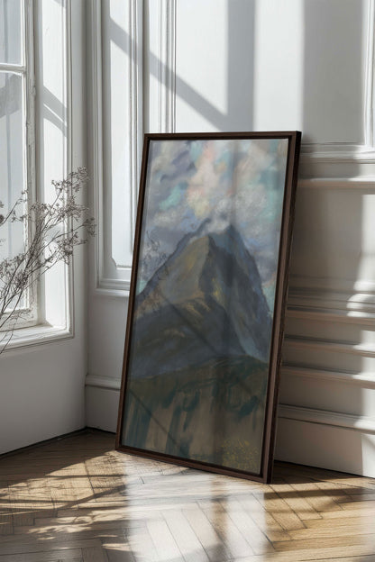 CLOUDED SPIRIT, Artwork on stretched canvas, framed in Walnut Brown