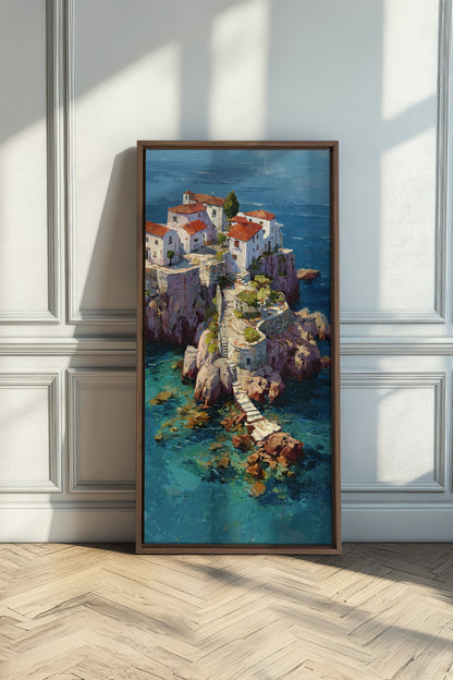 OLEKA CANVAS - PATH TO THE SEA, Oeuvre sur toile étirée, encadré Brun Chêne