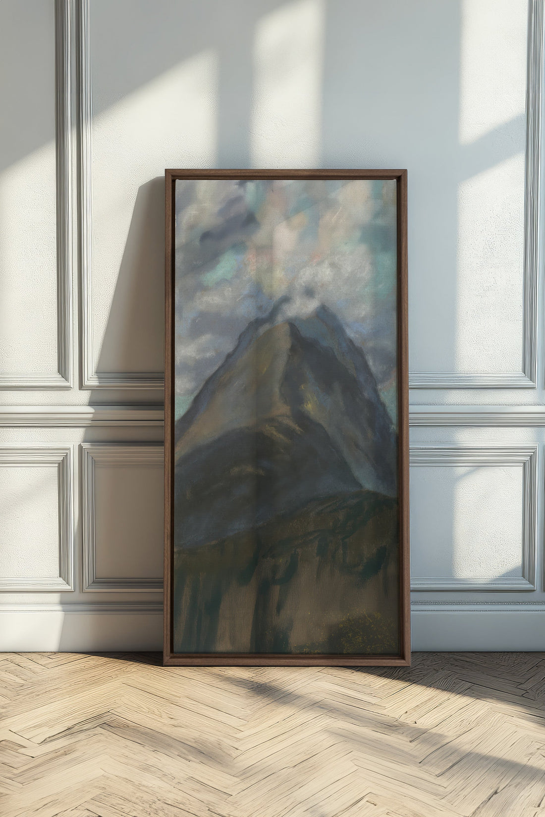 CLOUDED SPIRIT, Oeuvre sur toile étirée, encadré Brun Chêne