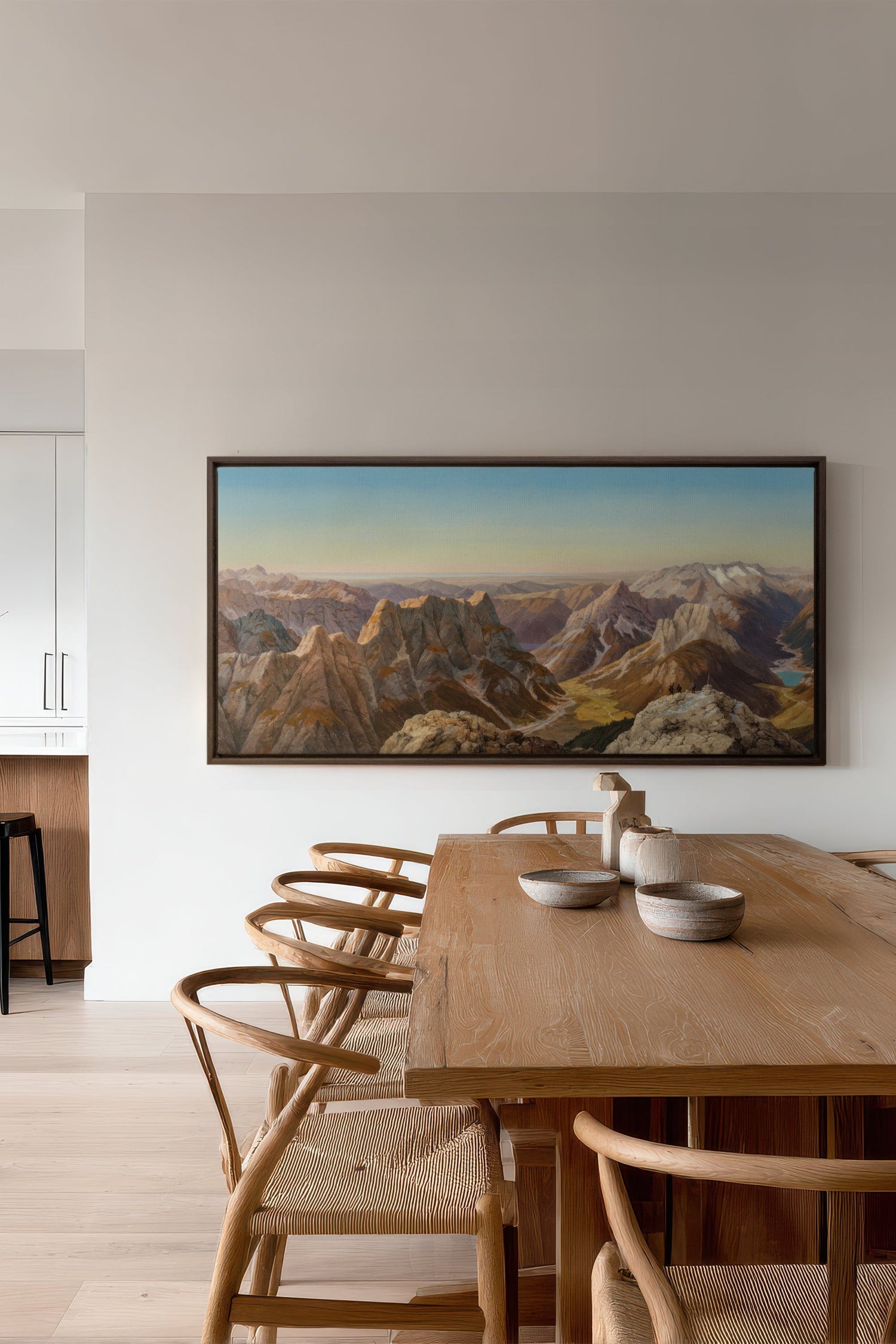 ATLAS GLOW, Oeuvre sur toile étirée, encadré Brun Noyer