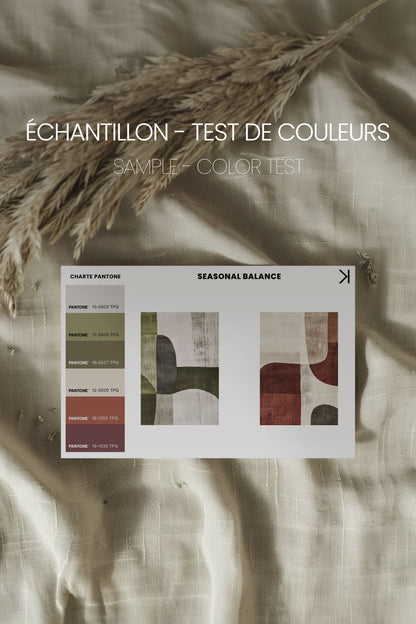 OLEKA CANVAS - SEASONAL BALANCE, 2 Oeuvres sur toile étirée, encadré Brun Noyer