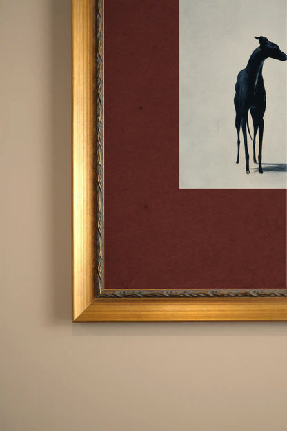 QUIET WITNESS, Work on canvas, framed Vintage Gold