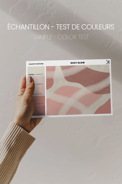 OLEKA CANVAS - ROSY GLOW, Oeuvre sur toile étirée, encadré Brun Noyer