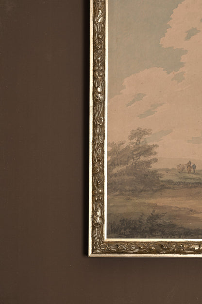 PAYSAGE OUBLIÉ, Oeuvre sur toile rigide, encadré Vintage Argent