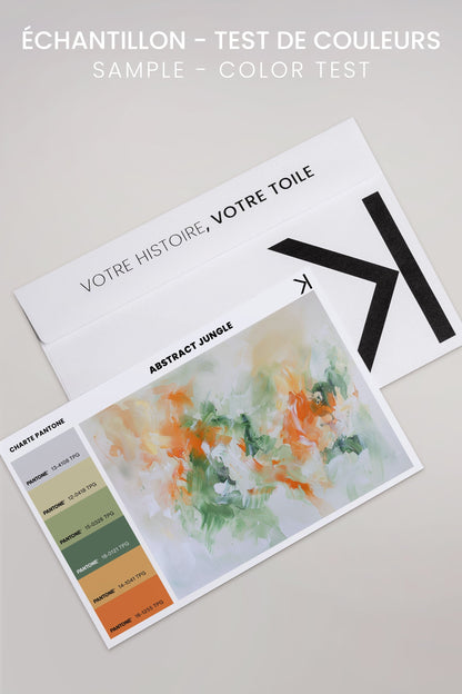 OLEKA CANVAS - ABSTRACT JUNGLE, Oeuvre sur toile étirée, encadré Blanc
