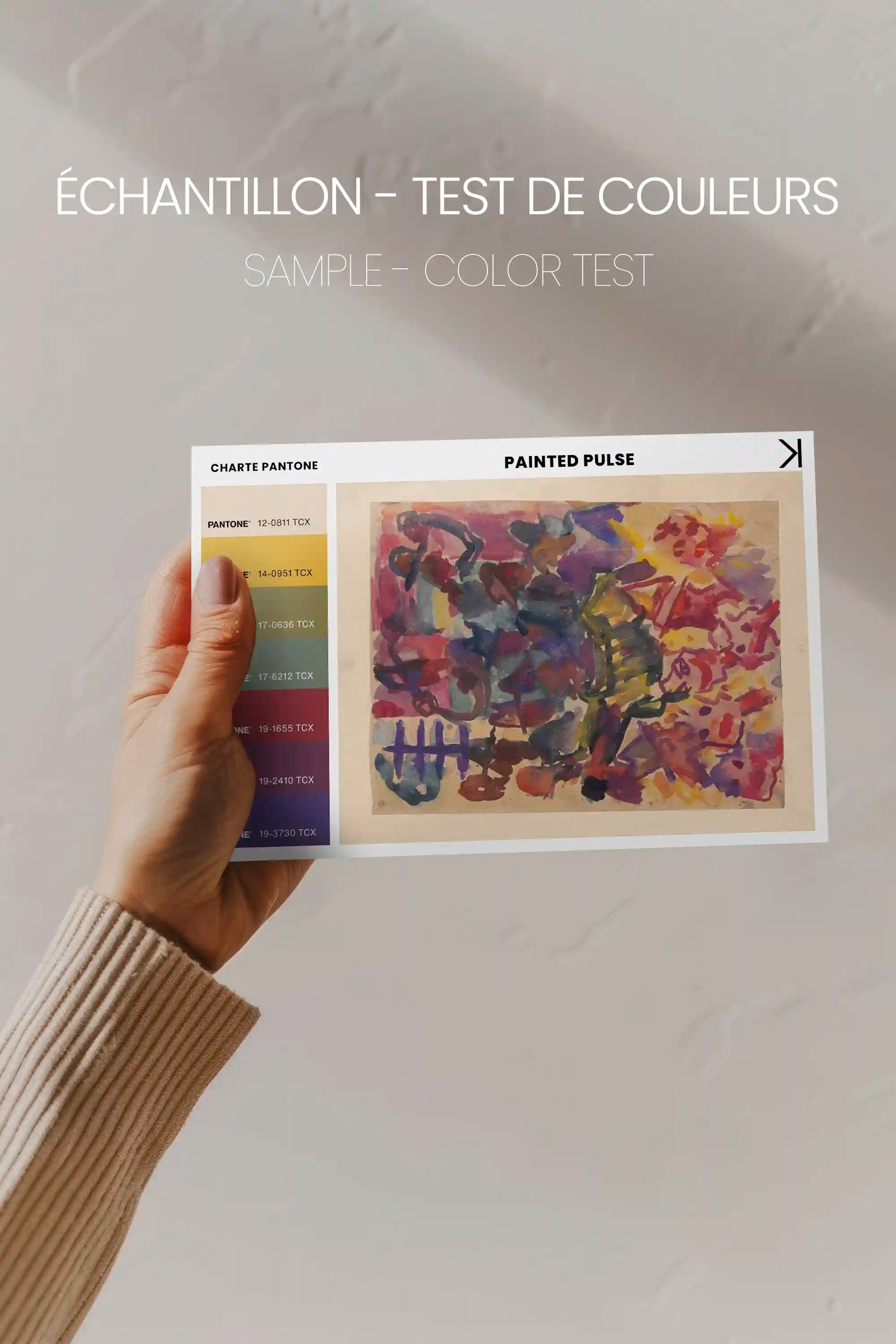 PAINTED PULSE, Oeuvre sur toile étirée, encadré Naturel Clair