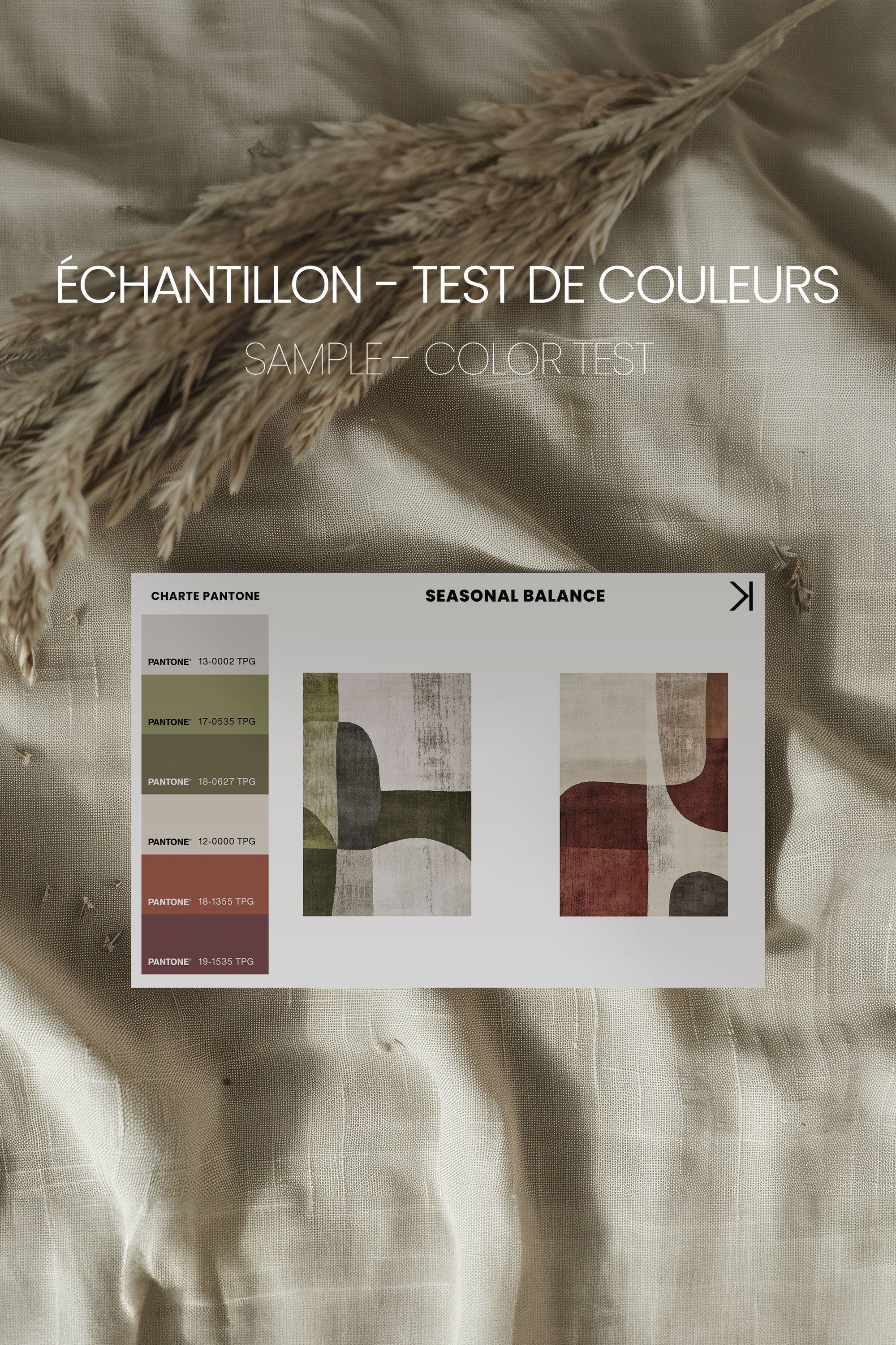 OLEKA CANVAS - SEASONAL BALANCE, 2 Oeuvres sur toile étirée, encadré Brun Chêne