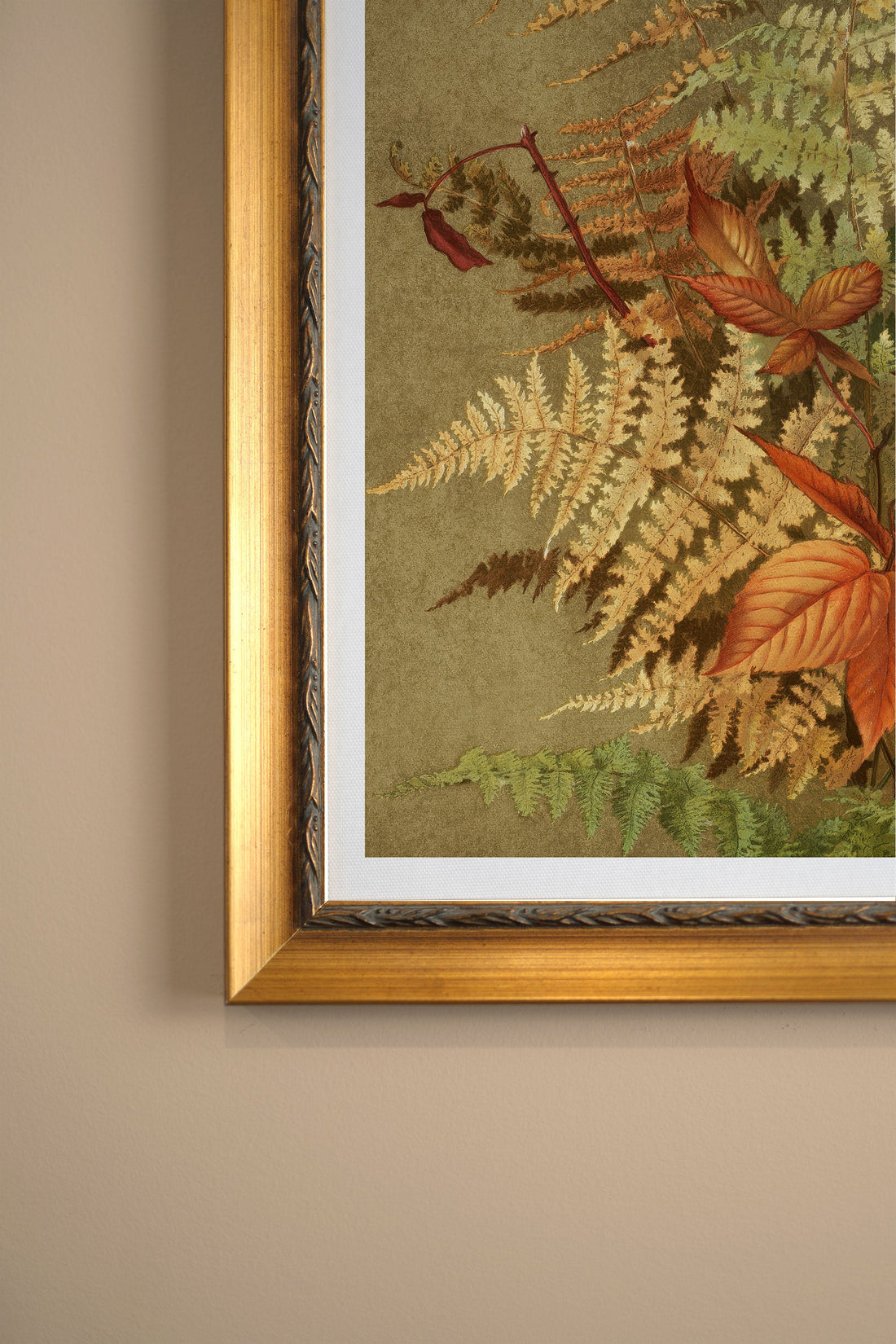 LEAF RELIC, Oeuvre sur toile étirée, encadré Vintage Or