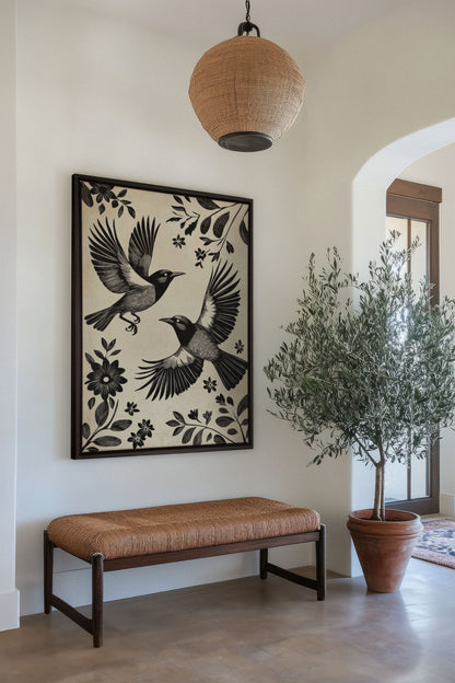 OLEKA CANVAS - DARK WINGS, Oeuvre sur toile étirée, encadré Noir