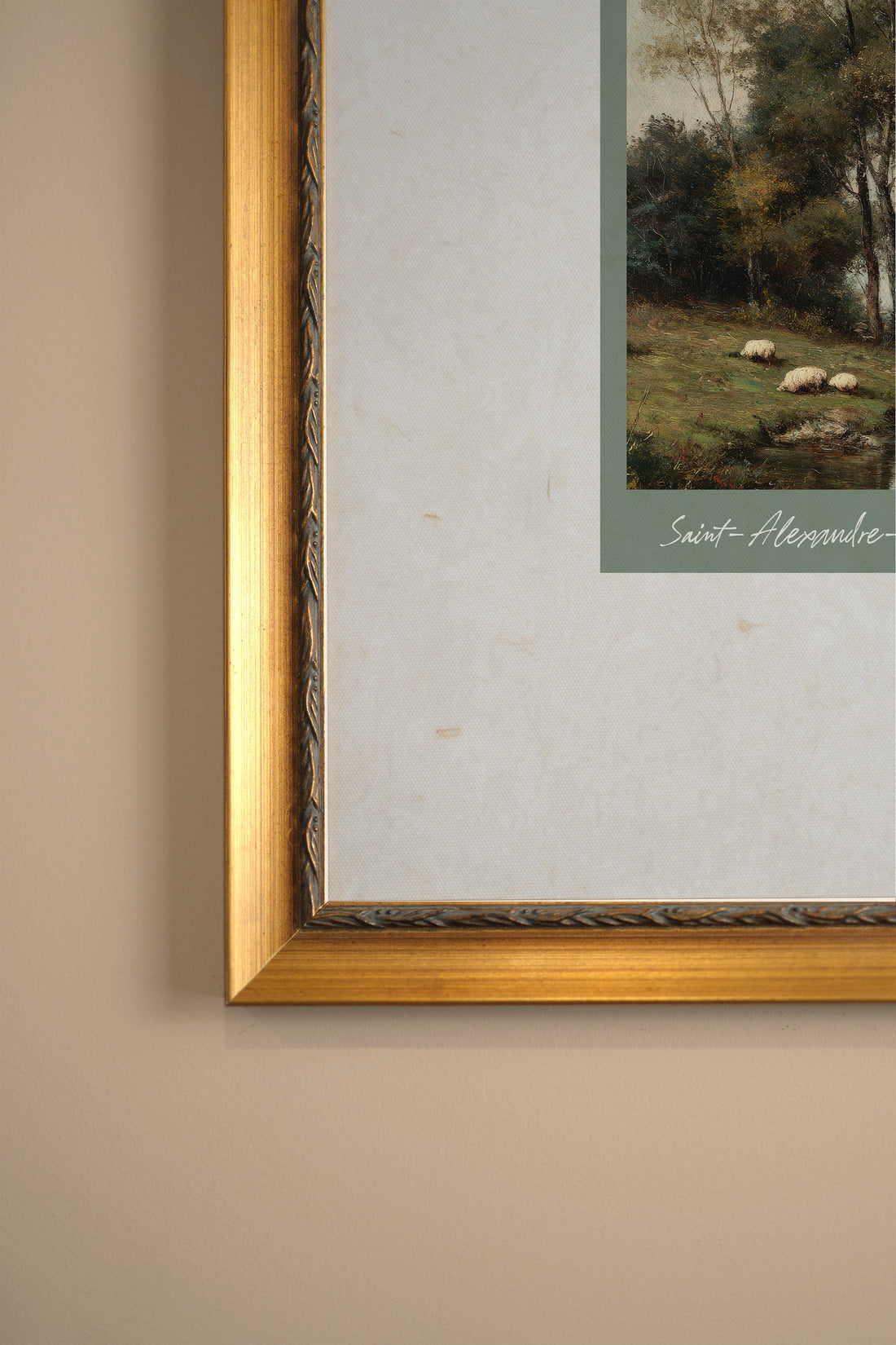 SAINT-ALEXANDRE-DE-KAMOURASKA, Artwork on rigid canvas, framed in Vintage Gold