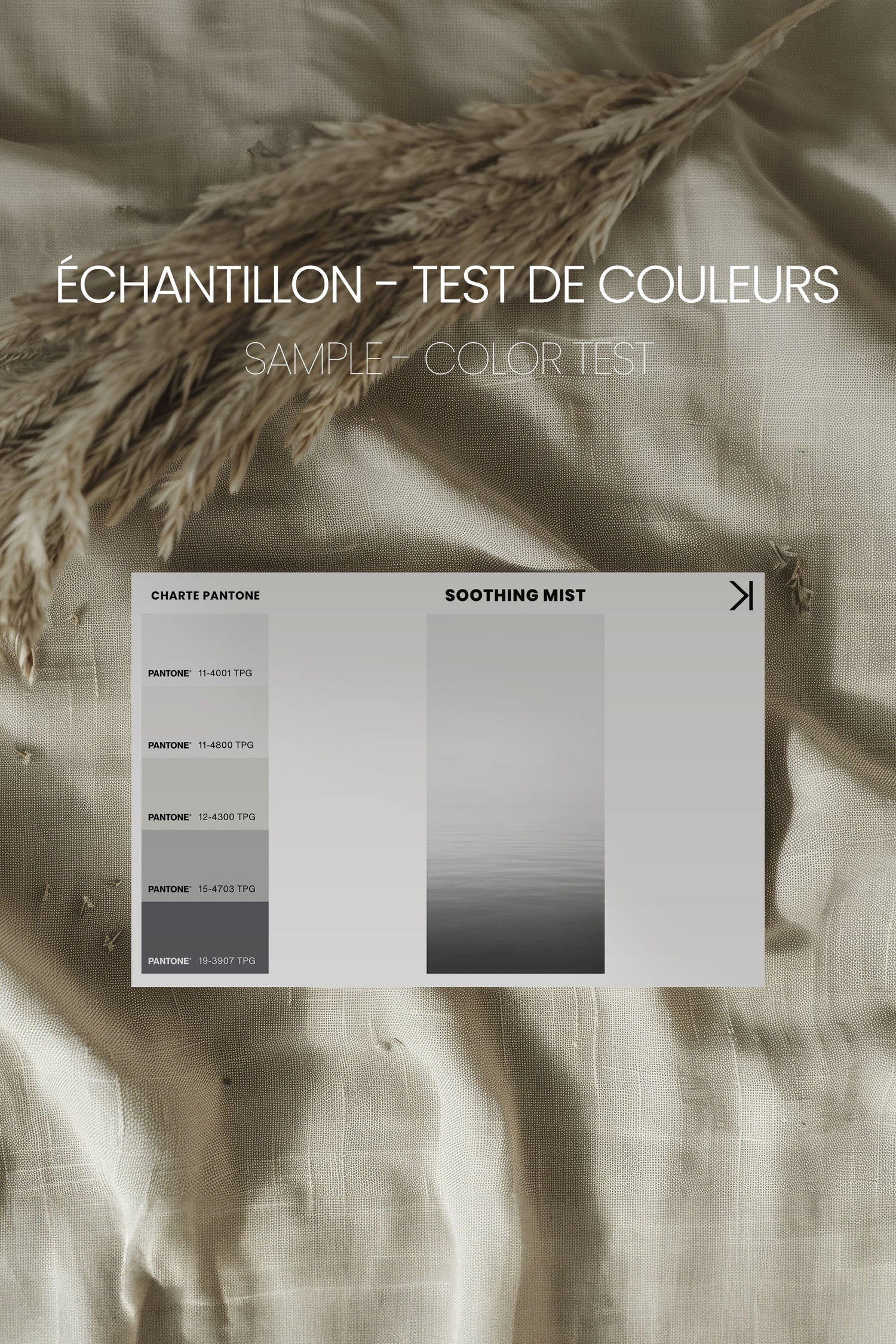 OLEKA CANVAS - SOOTHING MIST, Oeuvre sur toile étirée, encadré Brun Noyer