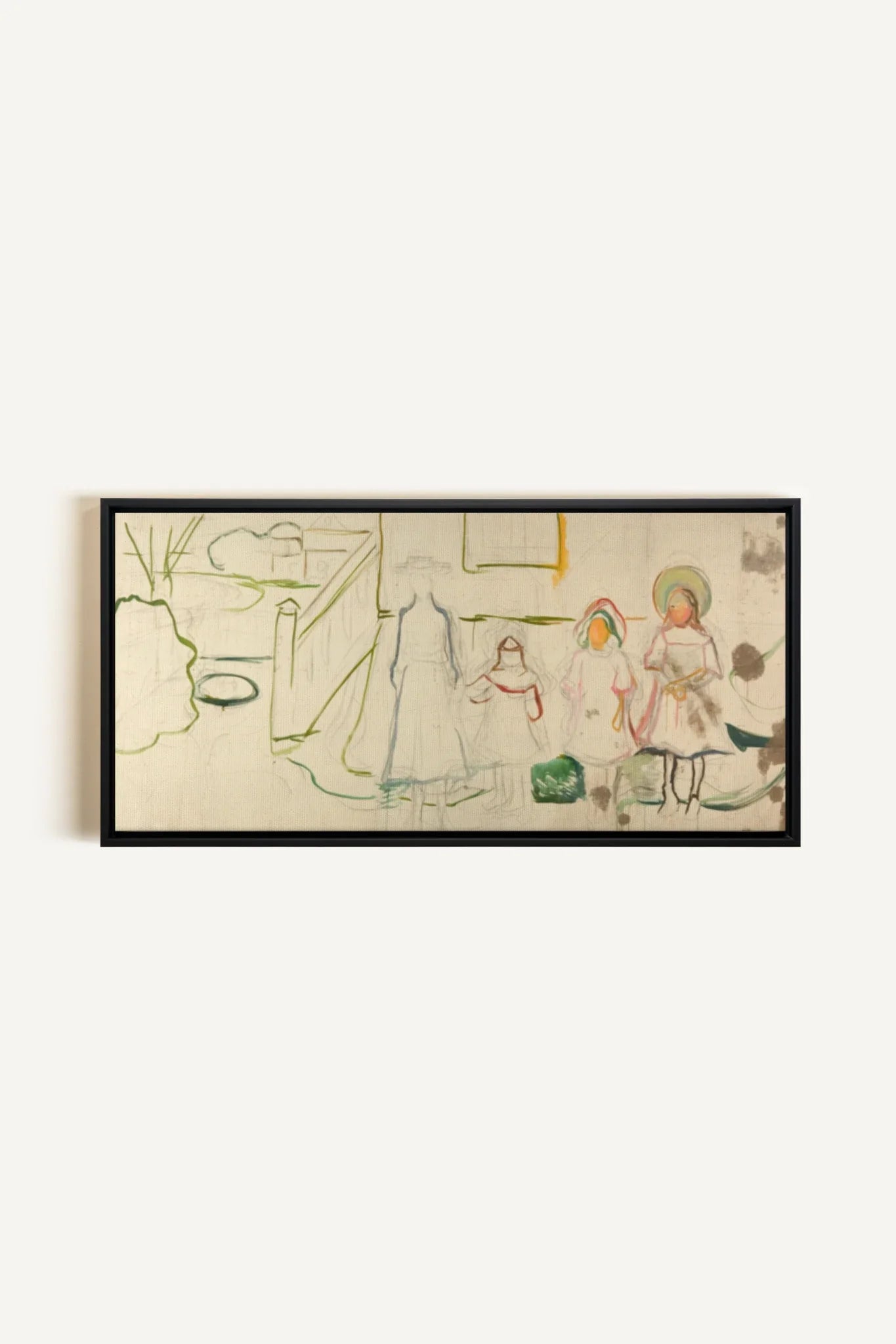 LES ABSENTES, Oeuvre sur toile étirée, encadré Noir