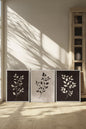 TRIO FEUILLAGE BRUN (3 works on stretched canvas)