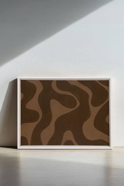 OLEKA CANVAS - MINERAL FLOW, Oeuvre sur toile étirée, encadré Blanc