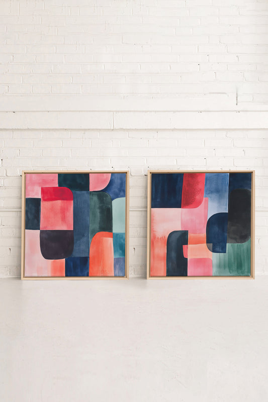 DUO ÉCLATS COLORÉS (2 Oeuvres sur toile étirée)