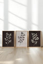 TRIO FEUILLAGE BRUN (3 works on stretched canvas)