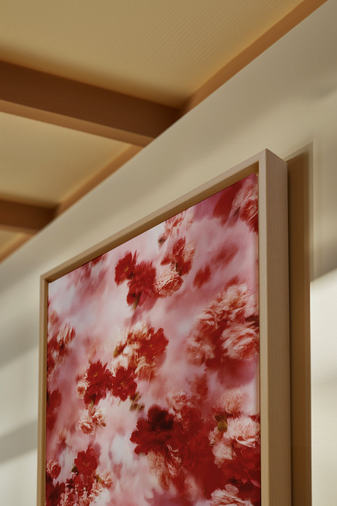 RÊVE ÉCARLATE, Artwork on stretched canvas, framed Natural Light