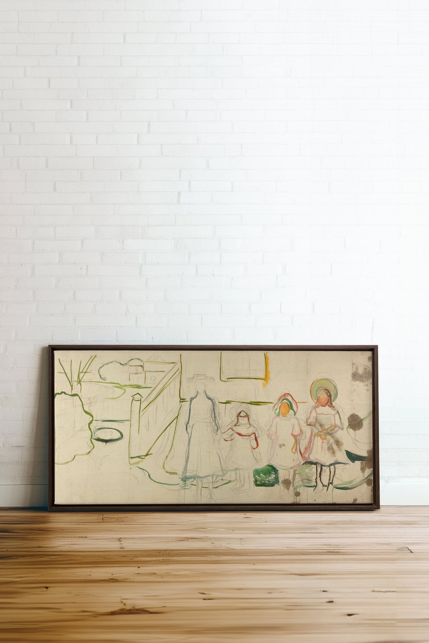 THE ABSENT, Work on stretched canvas, framed in Walnut Brown