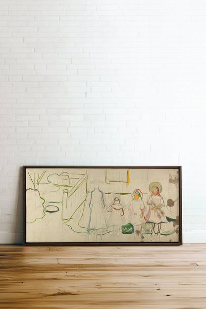 THE ABSENT, Work on stretched canvas, framed in Walnut Brown