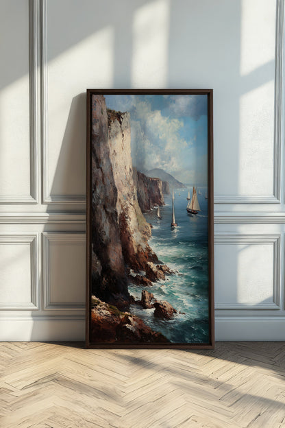 OLEKA CANVAS - SHORES OF INFINITY, Oeuvre sur toile étirée, encadré Brun Noyer