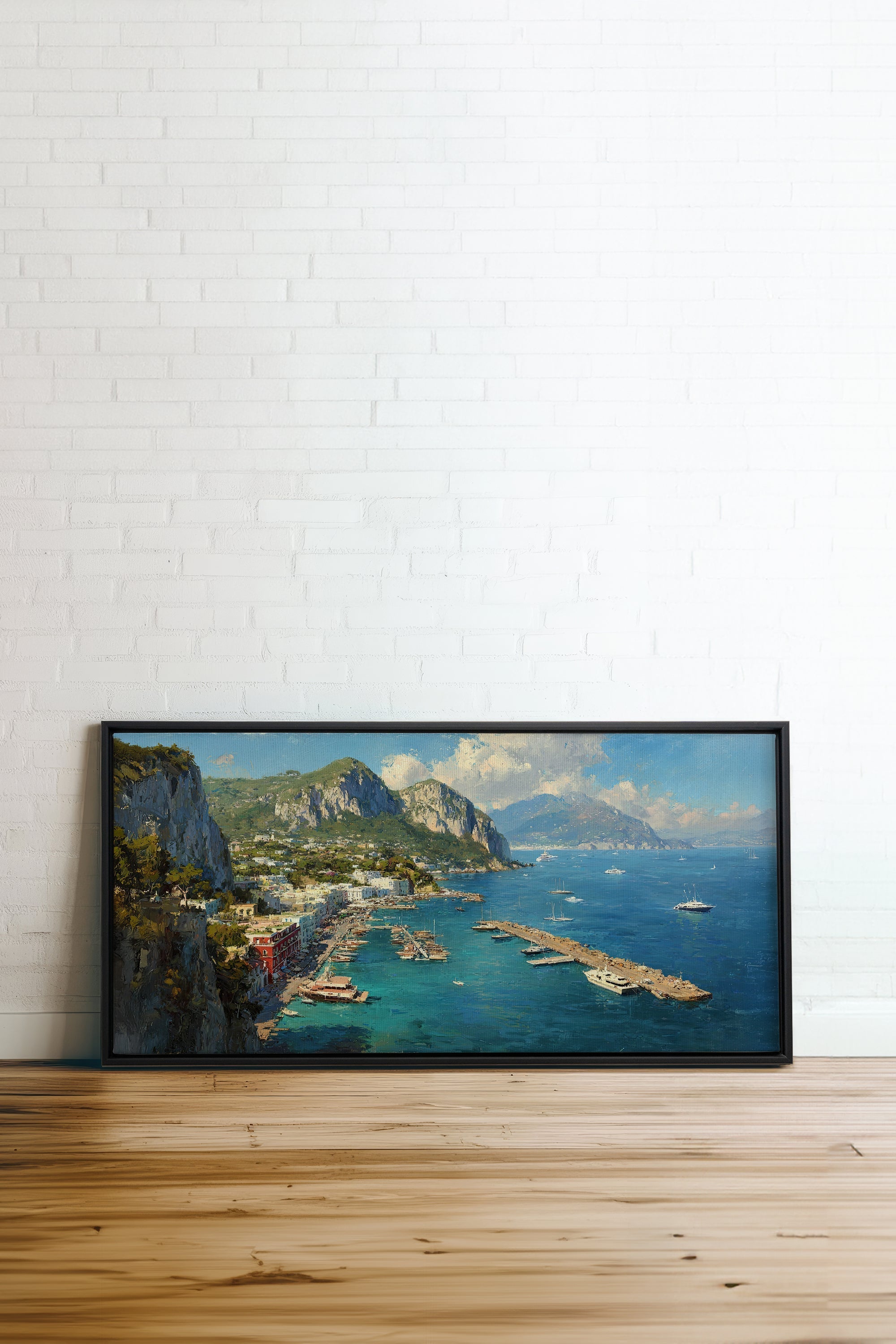 OLEKA CANVAS - CAPRI ESCAPE, Oeuvre sur toile étirée, encadré Noir