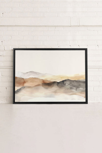 OLEKA CANVAS - MUTED LINES, Oeuvre sur toile étirée, encadré Noir