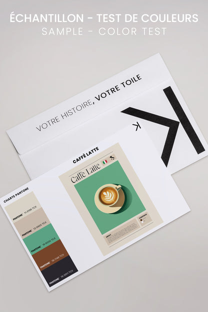 OLEKA CANVAS - CAFFÈ LATTE, Oeuvre sur toile étirée, encadré Noir